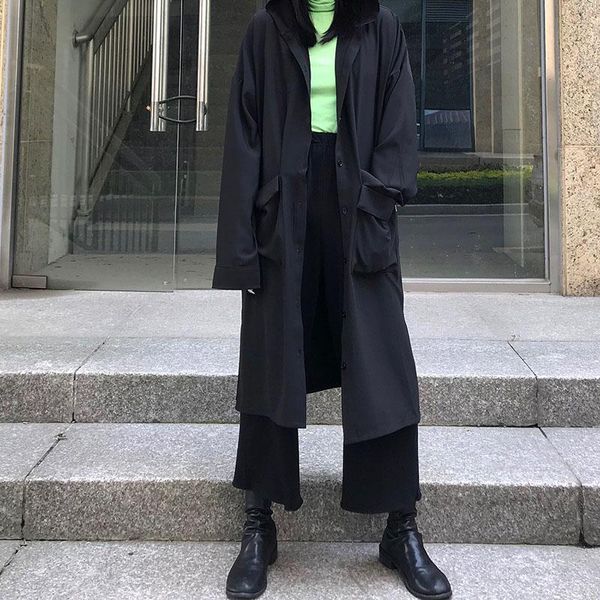 women's trench coats autumn ladies' witch hat design in the long pure color simple loose sleeve shirt thin pocket splicing windbre, Tan;black
women's trench coats autumn ladies' witch hat design in the long pure color simple loose sleeve shirt thin pocket splicing windbre, Tan;black