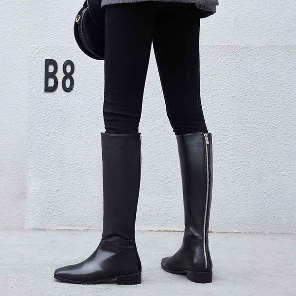 genuine leather big size thick handsome long boots med heel square toe women keep warm riding knee-high l0f8, Black
genuine leather big size thick handsome long boots med heel square toe women keep warm riding knee-high l0f8, Black