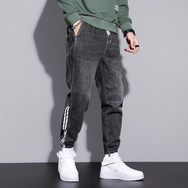 men's jeans h-q autumn/winter trousers streetwear men hip hop cargo pants comfortable fabric slim harlan, Blue
men's jeans h-q autumn/winter trousers streetwear men hip hop cargo pants comfortable fabric slim harlan, Blue