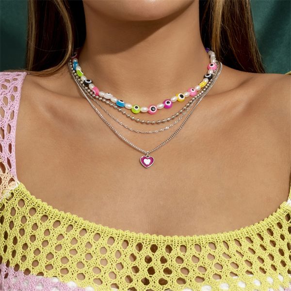 yamog female oil drop heart pendant necklaces women acrylic eye imitation pearl mixed beaded chains european multi layer party twist link ne, Silver
yamog female oil drop heart pendant necklaces women acrylic eye imitation pearl mixed beaded chains european multi layer party twist link ne, Silver