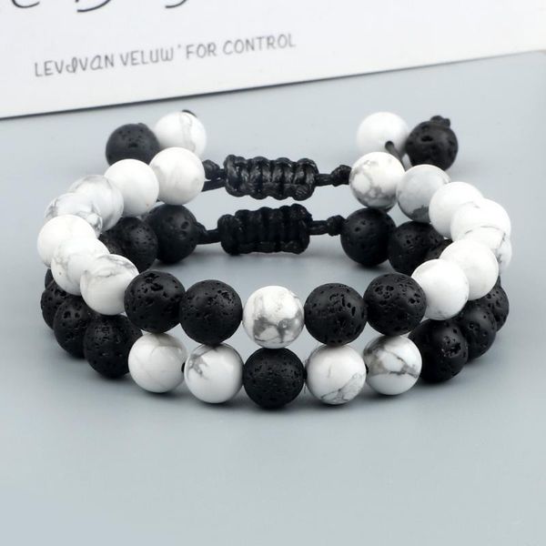 beaded, strands white turquoises bracelet natural lava stone braided bracelets trendy couples bangle jewelry gift for women men, Black
beaded, strands white turquoises bracelet natural lava stone braided bracelets trendy couples bangle jewelry gift for women men, Black