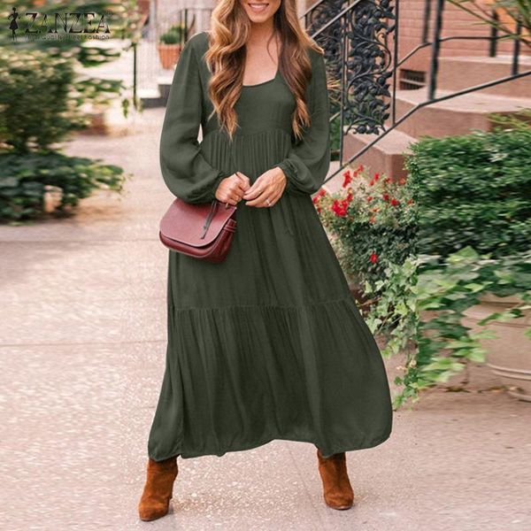 elegant ruffles dresses plus size robe vintage belted sundress 2021 zanzea women square collar dress long puff sleeve vestidos casual, Black;gray
elegant ruffles dresses plus size robe vintage belted sundress 2021 zanzea women square collar dress long puff sleeve vestidos casual, Black;gray