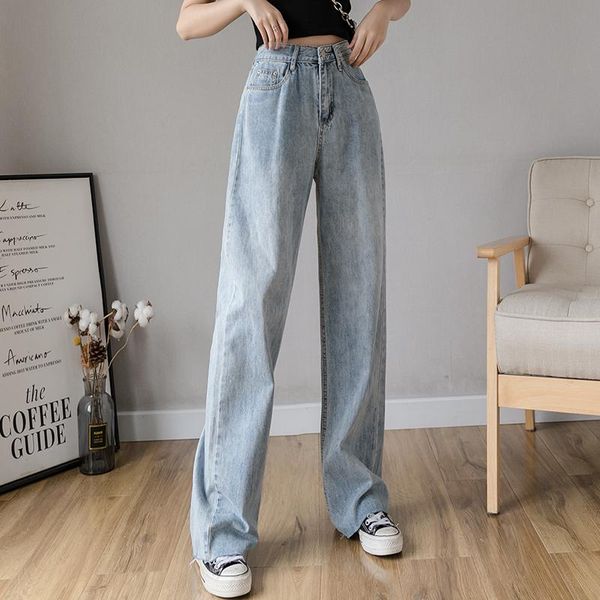 women's jeans high waist wide leg straight loose extra long for women xs s l xl, Blue
women's jeans high waist wide leg straight loose extra long for women xs s l xl, Blue