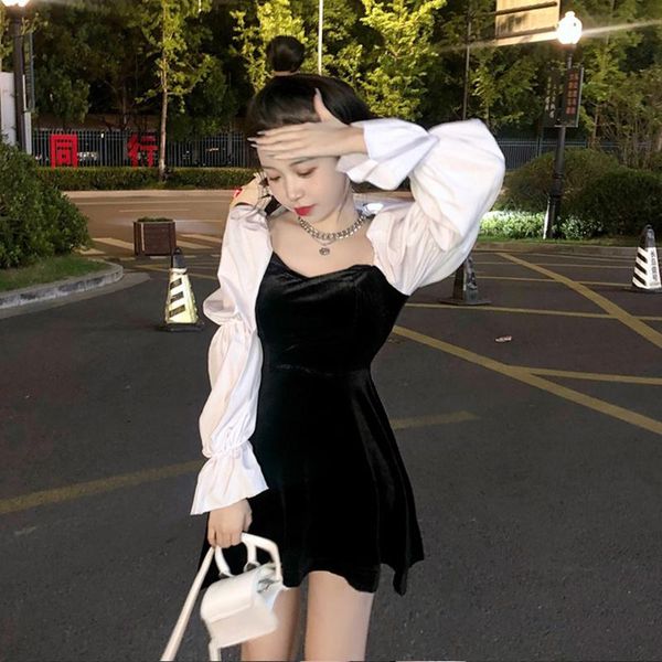 off shoulder elegant dress women patchwork party mini female high street korean backless plus size casual dresses, Black;gray
off shoulder elegant dress women patchwork party mini female high street korean backless plus size casual dresses, Black;gray