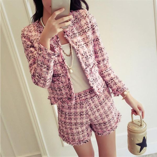 autumn winter tweed 2 womens tracksuits piece set slim plaid short fashion trim jacket coat tassels suit, Gray
autumn winter tweed 2 womens tracksuits piece set slim plaid short fashion trim jacket coat tassels suit, Gray