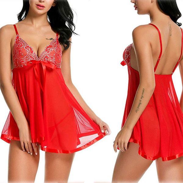 women's sleepwear fashion ladies see-through mesh bow suspender nightdress european and american lingerie wholesale, Black;red
women's sleepwear fashion ladies see-through mesh bow suspender nightdress european and american lingerie wholesale, Black;red