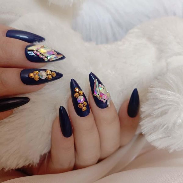 false nails 24pcs high-end fashion handmade crystal diamond long pointed fake deep blue, Red;gold
false nails 24pcs high-end fashion handmade crystal diamond long pointed fake deep blue, Red;gold
