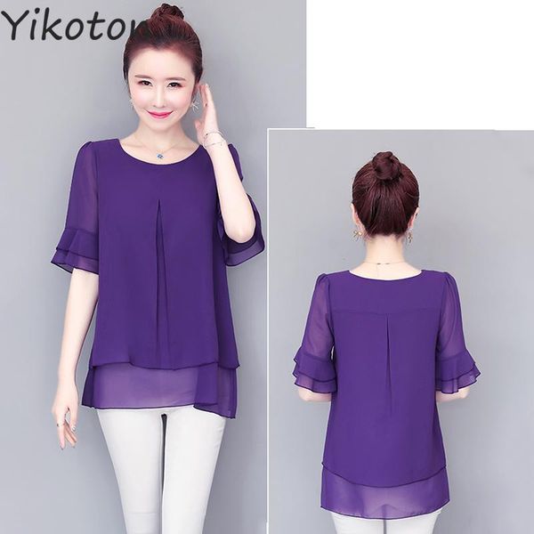 women's blouses & shirts yikoton 2021 summer women blouse pullover shirt o-neck chiffon blusas female short sleeve big size camisas, White
women's blouses & shirts yikoton 2021 summer women blouse pullover shirt o-neck chiffon blusas female short sleeve big size camisas, White