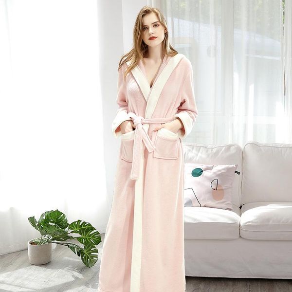 nightgown night robe for women fluffy hooded bathrobe fall winter flannel ladies thicken lengthen couple women's sleepwear, Black;red
nightgown night robe for women fluffy hooded bathrobe fall winter flannel ladies thicken lengthen couple women's sleepwear, Black;red