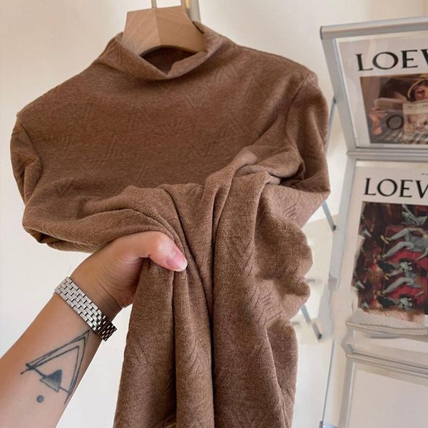 women's sweaters 2021 winter half high collar cashmere bottomed blouse long sleeved with loose slim knit, White;black
women's sweaters 2021 winter half high collar cashmere bottomed blouse long sleeved with loose slim knit, White;black