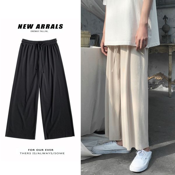pant summer ice silk men's fashion solid color casual men streetwear korean loose hip-hop straight wide-leg pants mens, Black
pant summer ice silk men's fashion solid color casual men streetwear korean loose hip-hop straight wide-leg pants mens, Black