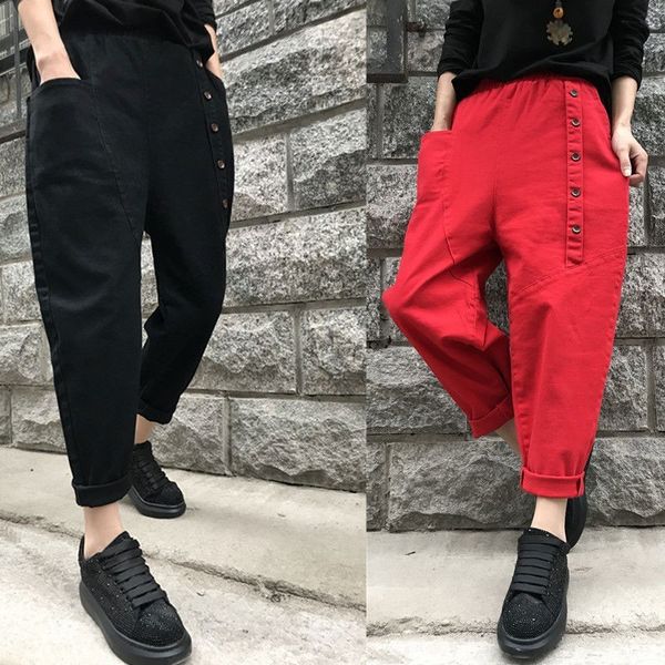 women's jumpsuits & rompers arrival spring arts style women elastic waist loose black pants all-matched casual cotton harem plus size v, Black;white
women's jumpsuits & rompers arrival spring arts style women elastic waist loose black pants all-matched casual cotton harem plus size v, Black;white