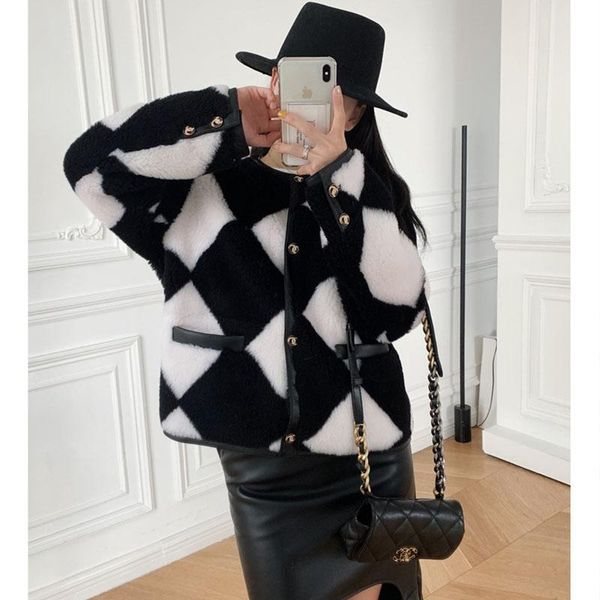 women's wool & blends 2021 winter true fur women chessboard 100% integrated french fragrant young coat elegant tweed jacket plaid y2k, Black
women's wool & blends 2021 winter true fur women chessboard 100% integrated french fragrant young coat elegant tweed jacket plaid y2k, Black