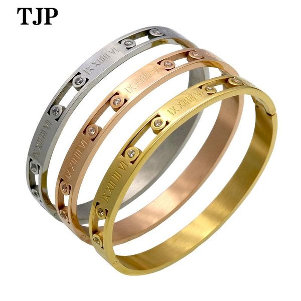 korean roman digital bracelet six stone zircon fashion lady titanium steel buckle gift bangle, Black
korean roman digital bracelet six stone zircon fashion lady titanium steel buckle gift bangle, Black