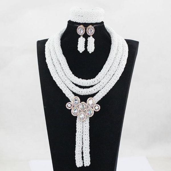 earrings & necklace nigerian beads necklaces charms white african jewelry set for women wedding accessories abh524, Silver
earrings & necklace nigerian beads necklaces charms white african jewelry set for women wedding accessories abh524, Silver