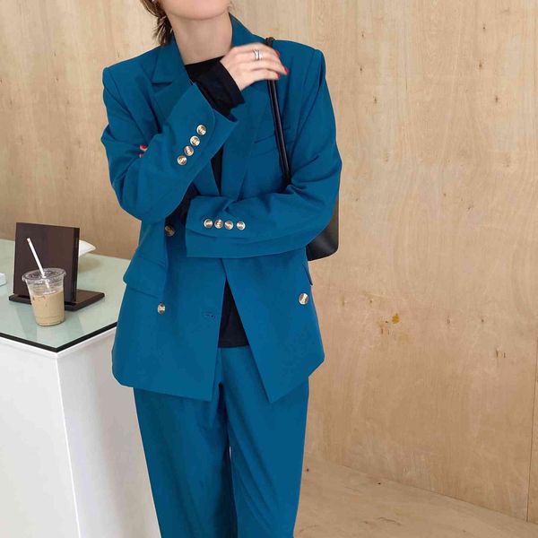 fashion formal blazer pants suit ol elegant business blazers + straight suits 2 piece set women clothing 210421, White 
fashion formal blazer pants suit ol elegant business blazers + straight suits 2 piece set women clothing 210421, White