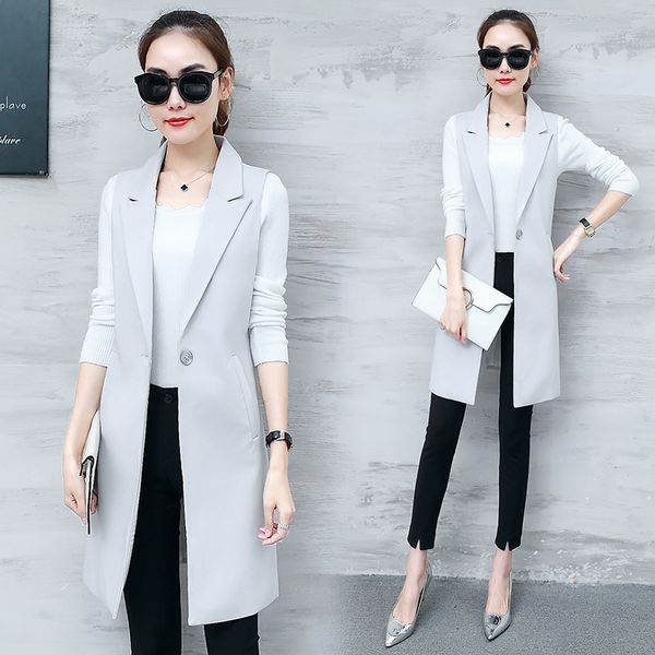 classic long vest women elegant suit vest spring autumn sleeveless jackets outerwear office lady slim waistcoat 2021, Black;white
classic long vest women elegant suit vest spring autumn sleeveless jackets outerwear office lady slim waistcoat 2021, Black;white