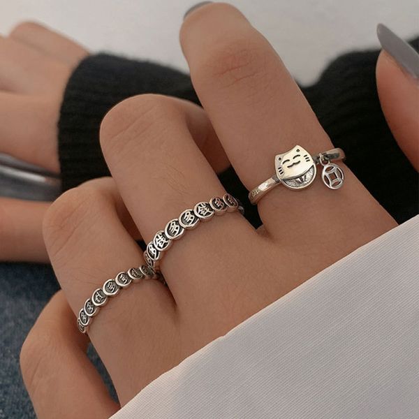 s925 silver qianduoduo zhaocai cat ring female niche design fashion luxury exquisite personality cold wind, Black
s925 silver qianduoduo zhaocai cat ring female niche design fashion luxury exquisite personality cold wind, Black