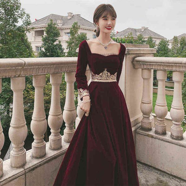 luxury party evening dress long sleeved veet toast bride 2021 red engagement winter back door slim, Black
luxury party evening dress long sleeved veet toast bride 2021 red engagement winter back door slim, Black