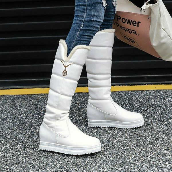 boots women winter warm snow platform flat with ladies knee high plush shoes slip on female big size 43, Black
boots women winter warm snow platform flat with ladies knee high plush shoes slip on female big size 43, Black