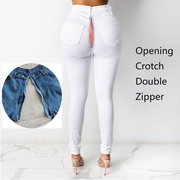 women's jeans outdoor full zipper crotch tights invisible open couples convenience pants no need take, Blue
women's jeans outdoor full zipper crotch tights invisible open couples convenience pants no need take, Blue