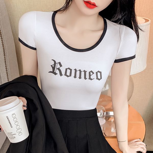 t-shirt t-shirt white short slim in spring and summer letter round neck body half sleeve 2021 new tight female
t-shirt t-shirt white short slim in spring and summer letter round neck body half sleeve 2021 new tight female