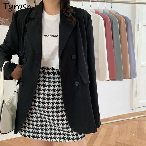 women's suits & blazers women candy color solid sweet slouchy draped double breasted casual retro tender outwear female all-match ulzza, White;black
women's suits & blazers women candy color solid sweet slouchy draped double breasted casual retro tender outwear female all-match ulzza, White;black