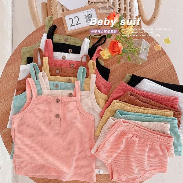 summer baby boy girl lounge solid color sleeveless strap camis bloomers shorts 2pcs soft cotton casual kids clothing set sets, White
summer baby boy girl lounge solid color sleeveless strap camis bloomers shorts 2pcs soft cotton casual kids clothing set sets, White