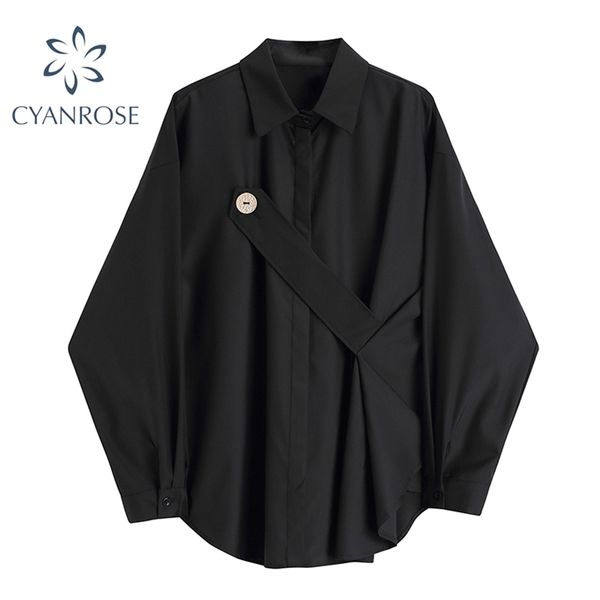 black blouses office ladies elegant women high waist button loose chic shirts female long sleeve cardigan korean blusas 210515, White
black blouses office ladies elegant women high waist button loose chic shirts female long sleeve cardigan korean blusas 210515, White