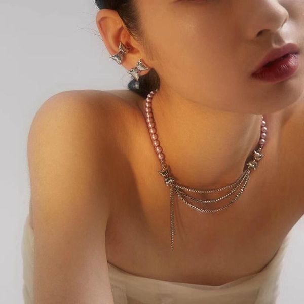 pendant necklaces mengjiqiao fashion design pink beads necklace for women lades elegant metal bowknot pendent choker party jewelry gifts, Silver
pendant necklaces mengjiqiao fashion design pink beads necklace for women lades elegant metal bowknot pendent choker party jewelry gifts, Silver