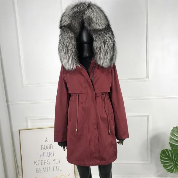 women's fur & faux parka coat jacket real liner silver collar women winter casual fashion warm overcoat detachable, Black
women's fur & faux parka coat jacket real liner silver collar women winter casual fashion warm overcoat detachable, Black