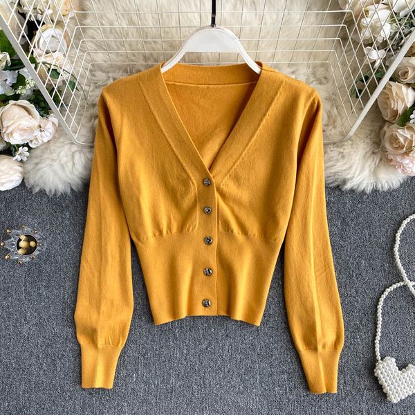 women solid knitting cardigan korean fashion v neck loose elastic casual buttons autumn winter puff sleeve cardigans 210419, White;black
women solid knitting cardigan korean fashion v neck loose elastic casual buttons autumn winter puff sleeve cardigans 210419, White;black