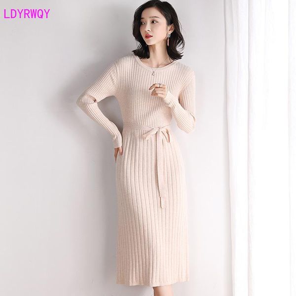 casual dresses 2021 spring korean fashion women's round neck long sleeve loose lace-up waist solid color bottoming wild knit dress, Black;gray
casual dresses 2021 spring korean fashion women's round neck long sleeve loose lace-up waist solid color bottoming wild knit dress, Black;gray
