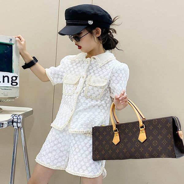 clothing sets baby girl small fragrance suit 2021 summer big children's fashion embroidered short-sleeved shorts two-piece, White
clothing sets baby girl small fragrance suit 2021 summer big children's fashion embroidered short-sleeved shorts two-piece, White
