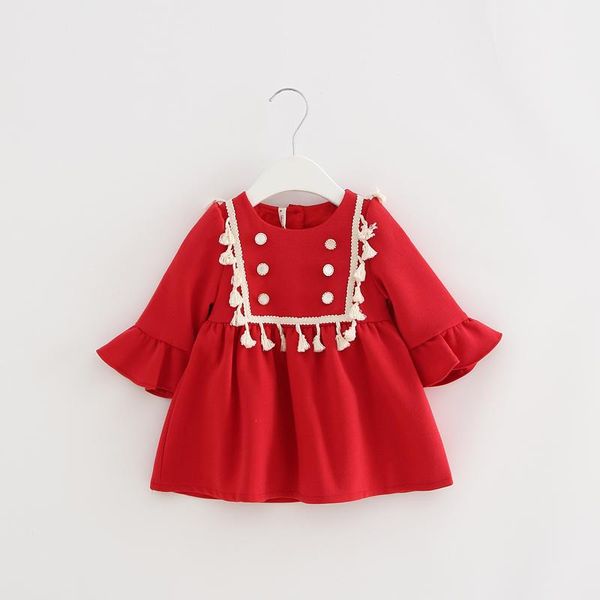 girl's dresses girls flare sleeve tassel princess party for children kids clothing with buttons 4 color 0-2y, Red;yellow
girl's dresses girls flare sleeve tassel princess party for children kids clothing with buttons 4 color 0-2y, Red;yellow