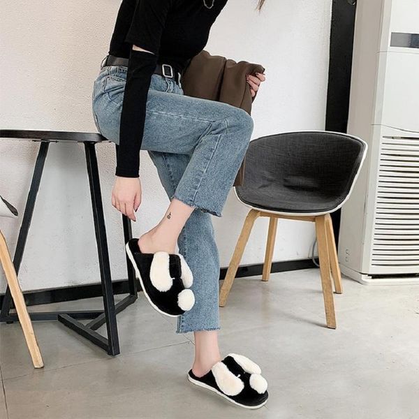 women's winter plush slippers ladies cartoon dog cotton shoes girl's cute home slides fluffy furry flip flops, Black
women's winter plush slippers ladies cartoon dog cotton shoes girl's cute home slides fluffy furry flip flops, Black