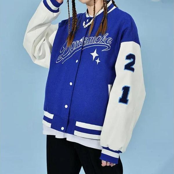 women's jackets biggorange vintage blue woman korean jacket women hiphop college star pattern loose casual 2021, Black;brown
women's jackets biggorange vintage blue woman korean jacket women hiphop college star pattern loose casual 2021, Black;brown