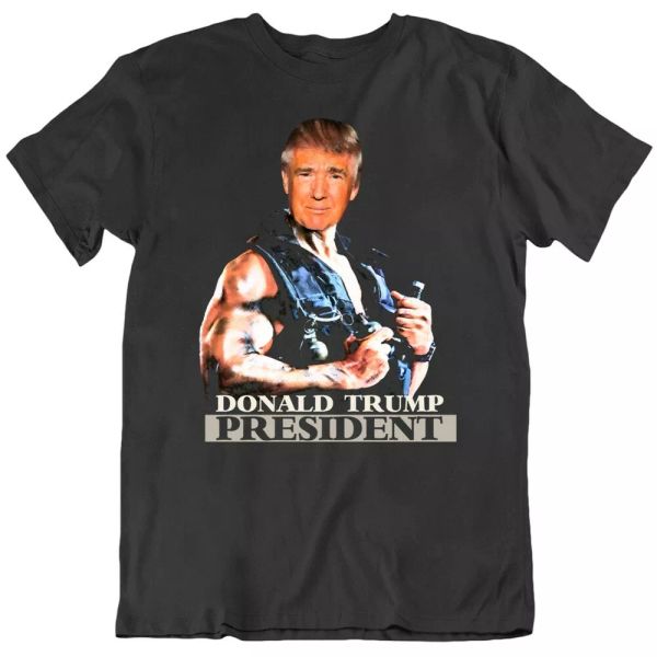 donald trump president usa republican vote commando parody t shirt, White;black
donald trump president usa republican vote commando parody t shirt, White;black