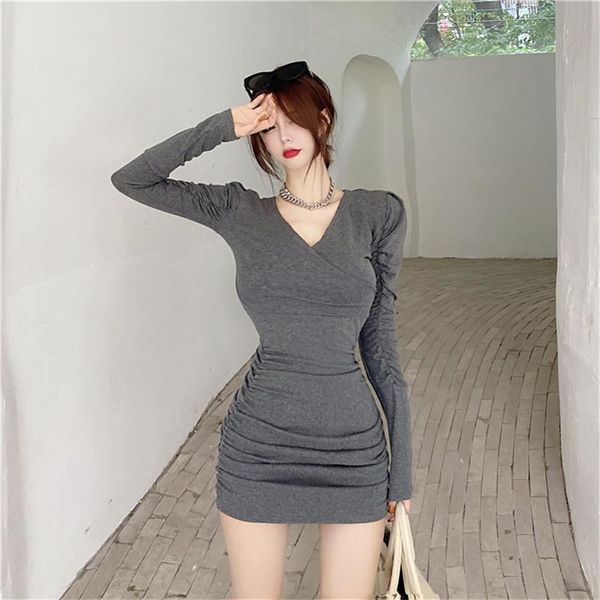 real s 2021 autumn fashion v-neck bubble long-sleeved slim tight-fitting stretch thickening plus velvet bag hip dress casual dresses, Black;gray
real s 2021 autumn fashion v-neck bubble long-sleeved slim tight-fitting stretch thickening plus velvet bag hip dress casual dresses, Black;gray
