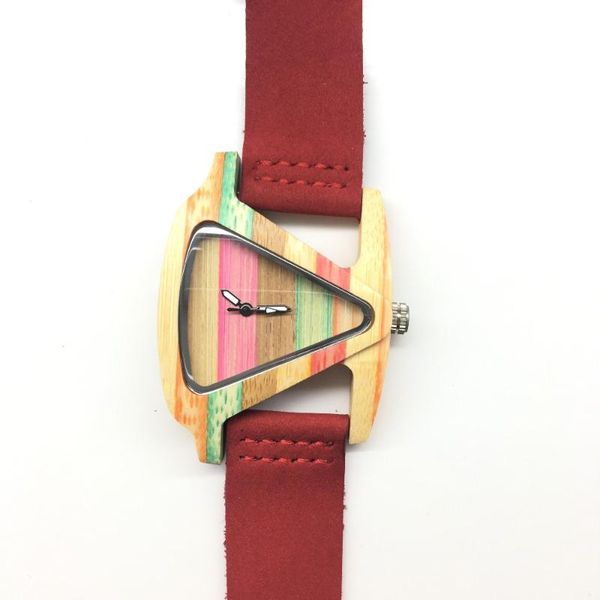wristwatches triangle bamboo wooden watch for women with leather birthday gifts in a paper box, Slivery;brown
wristwatches triangle bamboo wooden watch for women with leather birthday gifts in a paper box, Slivery;brown