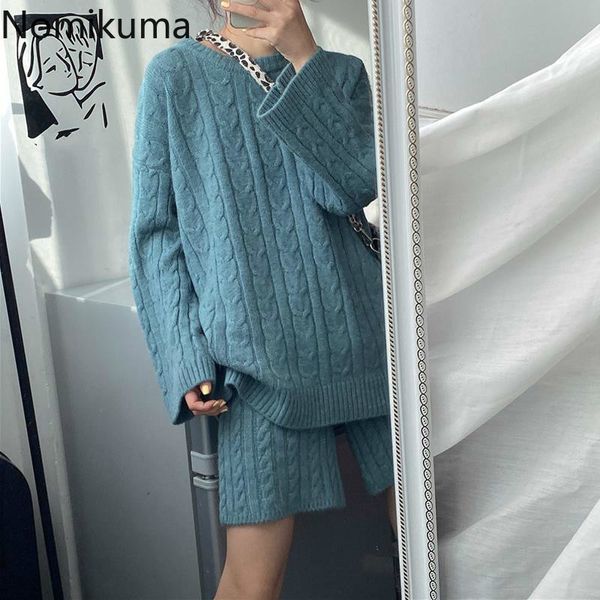 nomikuma knitted two pieces sets causal twisted long sleeve o-neck pullover sweater + stretch waist shorts women outfits 6c192 210427, White;black
nomikuma knitted two pieces sets causal twisted long sleeve o-neck pullover sweater + stretch waist shorts women outfits 6c192 210427, White;black