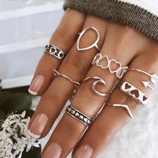 cluster rings women bohemian hollow heart arrow wave cat flower joint silver color ring set female engagement party jewelry Â, Golden;silver
cluster rings women bohemian hollow heart arrow wave cat flower joint silver color ring set female engagement party jewelry Â, Golden;silver