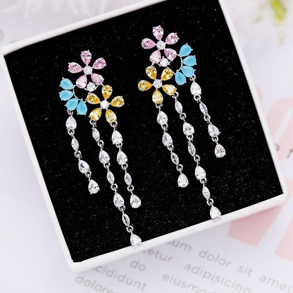 dangle & chandelier swour fashion jewelry s925 silver needle cz flower waterdrop tassel design colorful crystal earrings for women s375
dangle & chandelier swour fashion jewelry s925 silver needle cz flower waterdrop tassel design colorful crystal earrings for women s375