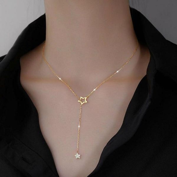 chains vintage five-pointed star necklace multilayer crystal pendant women women's jewelry gift, Silver
chains vintage five-pointed star necklace multilayer crystal pendant women women's jewelry gift, Silver