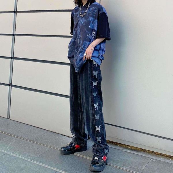 women's jeans loose denim trousers men's 2021 harajuku korean trend streetwear daisy full print straight-leg pants woman jean, Blue
women's jeans loose denim trousers men's 2021 harajuku korean trend streetwear daisy full print straight-leg pants woman jean, Blue