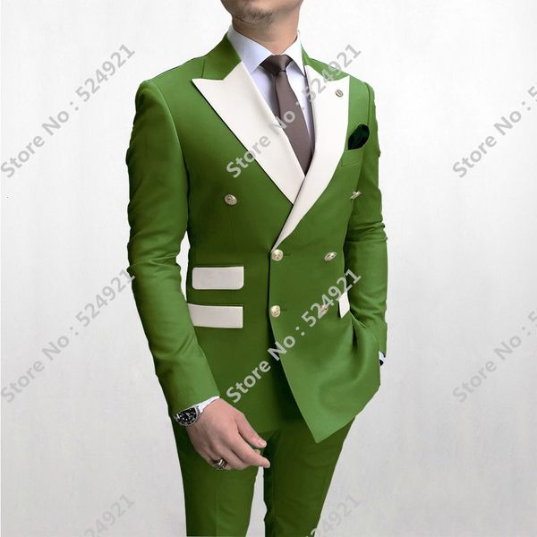 men's suits & blazers double breasted men olive green and white groom tuxedos peak lapel groomsmen wedding man 2 pieces ( jacket +, White;black
men's suits & blazers double breasted men olive green and white groom tuxedos peak lapel groomsmen wedding man 2 pieces ( jacket +, White;black