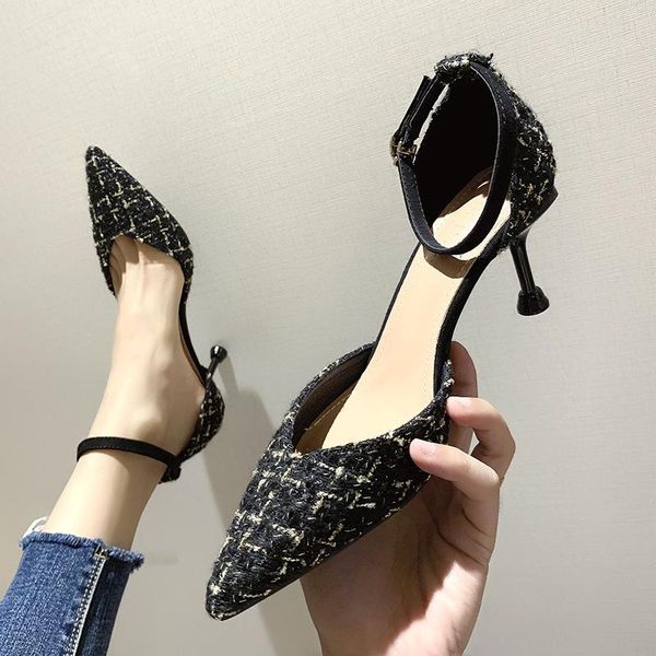 lattice patchwork sandals women thin high heels sandalias buckle strap shoes ladies pointed toe dress wedges flip flops, Black
lattice patchwork sandals women thin high heels sandalias buckle strap shoes ladies pointed toe dress wedges flip flops, Black