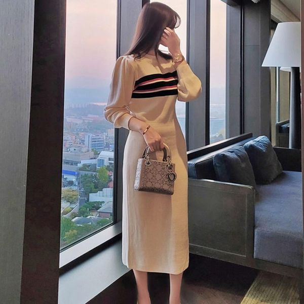 casual dresses llzacoosh spring autumn knitted dress women stripe o-neck long sleeve vintage midi sweater, Black;gray
casual dresses llzacoosh spring autumn knitted dress women stripe o-neck long sleeve vintage midi sweater, Black;gray