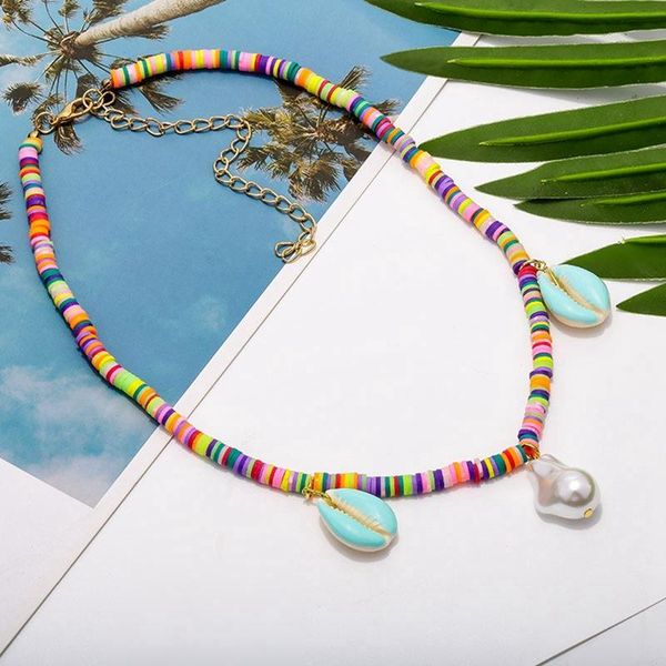 pendant necklaces leaderbeads 2021 punk multicolor soft pottery imitation pearl natural shell necklace women's summer beach party jewel, Silver
pendant necklaces leaderbeads 2021 punk multicolor soft pottery imitation pearl natural shell necklace women's summer beach party jewel, Silver