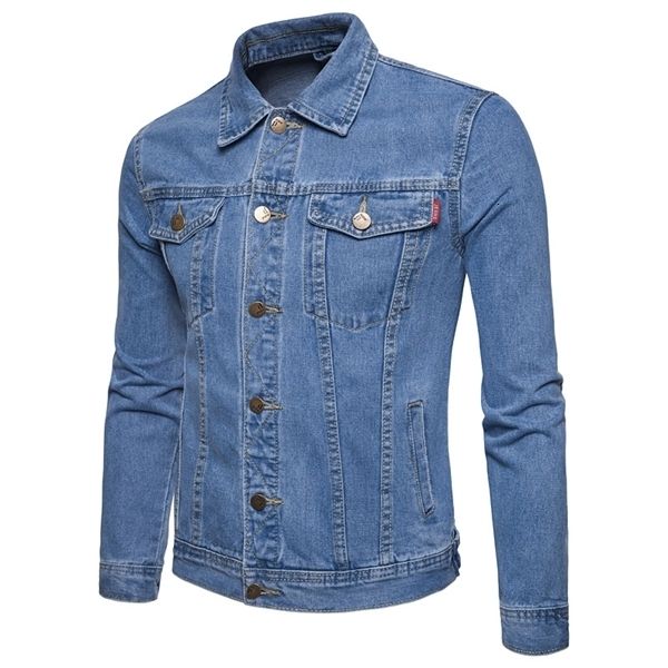new four seasons youth british temperament slim fit men's designer denim jacket large solid color jacket, Black;brown
new four seasons youth british temperament slim fit men's designer denim jacket large solid color jacket, Black;brown